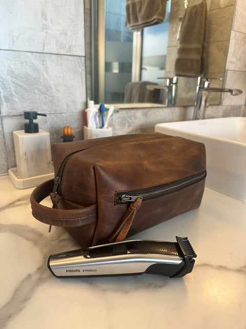Handmade Premium Leather Toiletry Bag