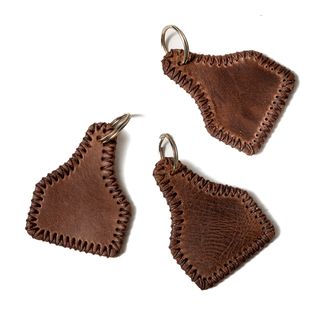 Handmade Premium Leather Ear Tag Keychain